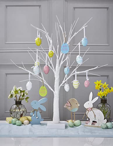 Celebright Osterbaum mit Lichtern - 60 cm/2ft weißer Tisch-Osterzweigbaum - 24 warmweißen LED-Lichtern, batteriebetrieben Timer-Funktion - Dekorationen inklusive von Celebright