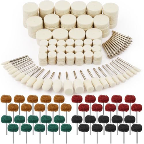 Celepoir 176 Stück Wollfilz Polierscheibe Set, 5 Form Polierscheibe, Wollfilz Montierter Dorn Polierset mit 1/8" Polieraufsatz, Multifunktionale Polieraufsatz für Schmuck, Metall, Glas Polieren Celepoir 176 Stück Wollfilz Polierscheibe Set, 5 Form Polierscheibe, Wollfilz Montierter Dorn Polierset mit 1/8" Polieraufsatz, Multifunktionale Polieraufsatz für Schmuck, Metall, Glas Polieren von Celepoir