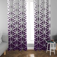 Blume Des Lebens Fenster Vorhang Dunkel Lila Drapierung Panels Weiße Behandlung Heilige Geometrie von CeleskyDesigns