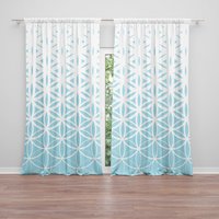 Blume Des Lebens Fenstervorhang Blau Drapierung Vorhang Panels Hellblau Fensterbehandlung Heilige Geometrie Fenstervorhänge Geometrisch Babyblau von CeleskyDesigns