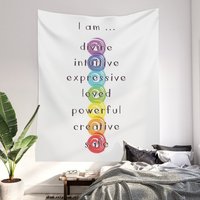 Chakra Meditation Wandteppich Wandbehang Chakren I Am Wand-Dekor Worte Günstige Geschenk Yoga von CeleskyDesigns