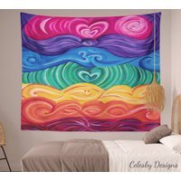 Chakra Wandteppich Regenbogen Gay Spirituelle Wandteppiche Yoga Chakren Künstlerisch Einzigartige Bunte von CeleskyDesigns