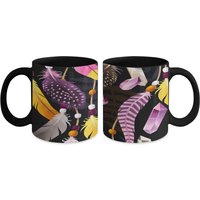 Feder Kaffeetasse Traumfänger Geschenk Spiritueller Becher Amethyst Kristall Billig Federn Tassen Tasse Boho von CeleskyDesigns