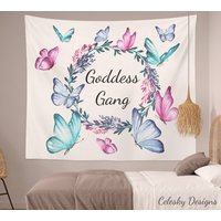 Göttin Gang Wandbehang Girly Göttinnen Wandteppiche Mädchen Zimmer Schmetterlinge Wand-Dekor Schmetterling Dcor Wohnheim Dekor Wand von CeleskyDesigns