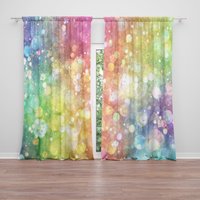 Konfetti Fenstervorhänge Bunte Girly Drapierung Vorhang Panels Fee Fenster Behandlung Regenbogen Mädchen Zimmer Rosa Vorhänge von CeleskyDesigns