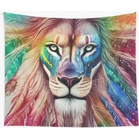 Lion Tapestry With Feathers Wandbehang Löwen Wandteppiche Geist Tiere Gobelin Löwe Kunstwerk Lion Tapestry With Feathers Wandbehang Löwen Wandteppiche Geist Tiere Gobelin Löwe Kunstwerk von CeleskyDesigns