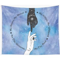 Wie Oben So Unten Gobelin Hand Des Universums Wandkunst Spirituelle Wandteppiche Meditation Wandteppich Blauer Wandbehang von CeleskyDesigns