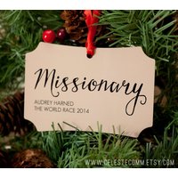 Missionar Weihnachtsverzierung - Personalisiert, Nach Maß, Missionsgeschenk, The World Rasse, Lds von CelesteComm