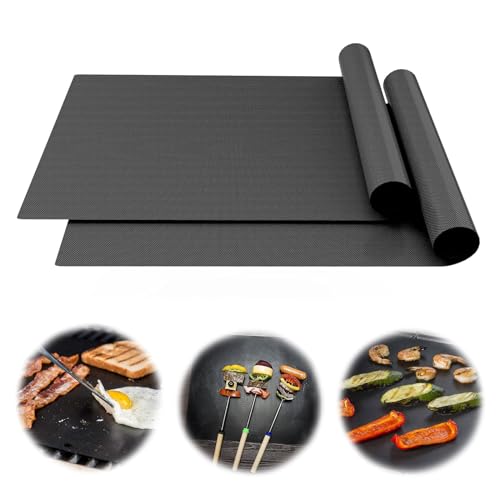 2 Dauerbackfolie Für Backofen, BBQ Grillmatte Für Gasgrill, Backpapier Wiederverwendbar, Dauerbackmatte, Backofenmatte Für Holzkohlegrill, Elektronischen Grill, Backofen(40x30 Cm) von Celestia