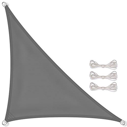 CelinaSun Sonnensegel wasserdicht PES Dreieck rechtwinklig 3x3x4,25m anthrazit UPF 50+ Premium Sonnenschutz inkl Befestigungsseile von CelinaSun