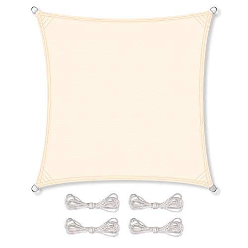 CelinaSun Sonnensegel wasserabweisend PES Quadrat 4x4m Creme weiß UPF 50+ Premium Sonnenschutz inkl Befestigungsseile CelinaSun Sonnensegel wasserabweisend PES Quadrat 4x4m Creme weiß UPF 50+ Premium Sonnenschutz inkl Befestigungsseile von CelinaSun