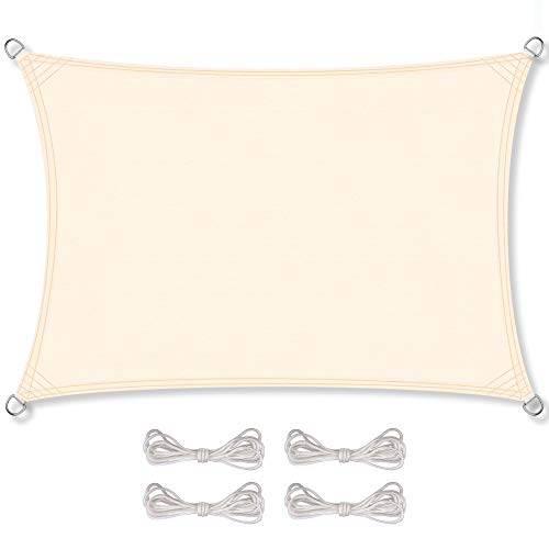 CelinaSun Sonnensegel wasserabweisend PES Rechteck 3x4m Creme weiß UPF 50+ Premium Sonnenschutz inkl Befestigungsseile CelinaSun Sonnensegel wasserabweisend PES Rechteck 3x4m Creme weiß UPF 50+ Premium Sonnenschutz inkl Befestigungsseile von CelinaSun