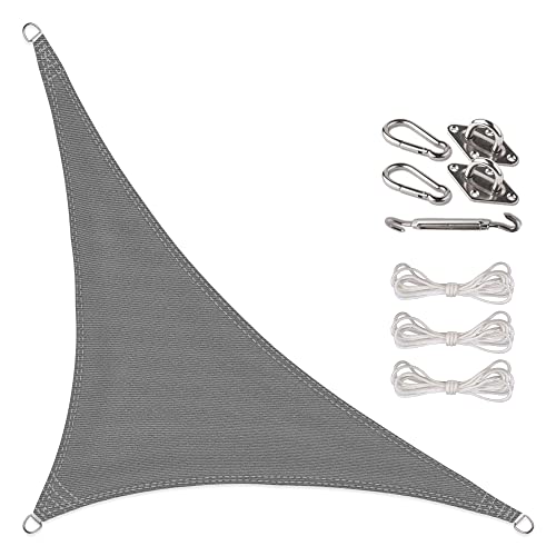 CelinaSun Sonnensegel Set Befestigung V2A Basic HDPE Dreieck rechtwinklig 3 x 3 x 4,25 m anthrazit Sonnenschutz atmungsaktiv von CelinaSun