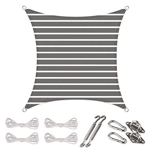 CelinaSun Sonnensegel Set Befestigung V2A Basic HDPE Quadrat 3 x 3 m Streifen anthrazit weiß Sonnenschutz atmungsaktiv CelinaSun Sonnensegel Set Befestigung V2A Basic HDPE Quadrat 3 x 3 m Streifen anthrazit weiß Sonnenschutz atmungsaktiv von CelinaSun