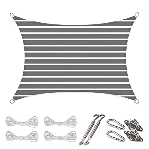 CelinaSun Sonnensegel Set Befestigung V2A Basic HDPE Rechteck 2 x 4 m Streifen anthrazit weiß Sonnenschutz atmungsaktiv CelinaSun Sonnensegel Set Befestigung V2A Basic HDPE Rechteck 2 x 4 m Streifen anthrazit weiß Sonnenschutz atmungsaktiv von CelinaSun