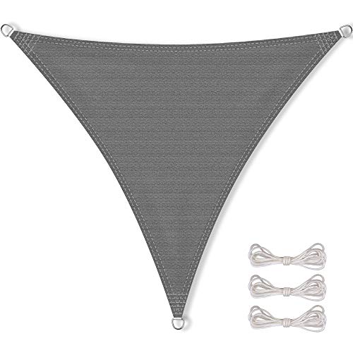 CelinaSun Sonnensegel inkl Befestigungsseile HDPE Basic Dreieck gleichseitig 3,6 x 3,6 x 3,6 m anthrazit Sonnenschutz atmungsaktiv von CelinaSun