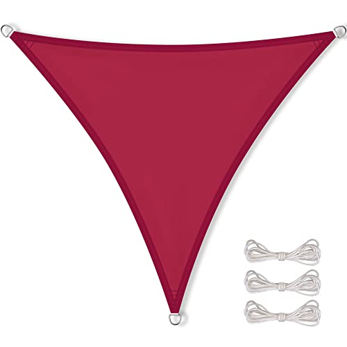 CelinaSun Sonnensegel inkl Befestigungsseile Premium PES Polyester wasserabweisend imprägniert Dreieck gleichseitig 5,6 x 5,6 x 5,6 m rot von CelinaSun