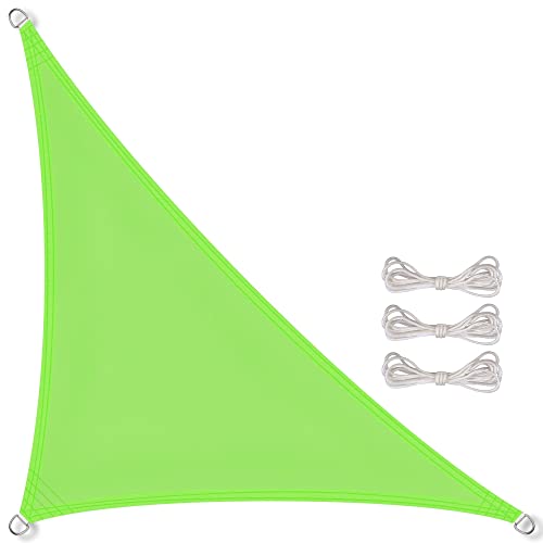 CelinaSun Sonnensegel inkl Befestigungsseile Premium PES Polyester wasserabweisend imprägniert Dreieck rechtwinklig 3,2 x 3,2 x 4,5 m grün von CelinaSun