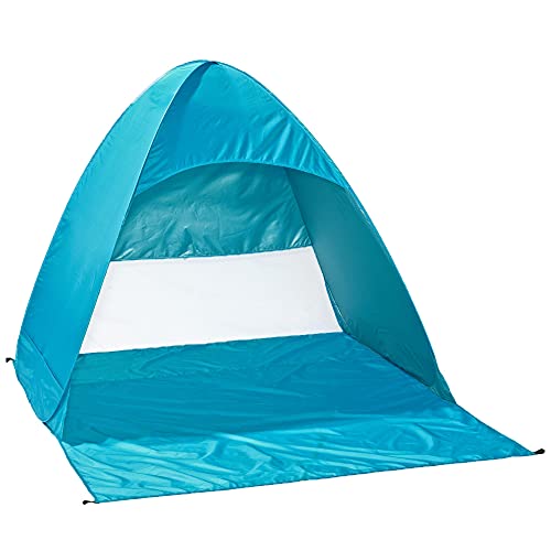 CelinaSun Strandzelt PES UPF 50+ UV Schutz 2 Personen blau Outdoor Strandmuschel Pop Up Wurfzelt Automatik mit Heringe von CelinaSun