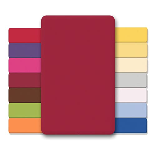 CelinaTex Jersey Spannbettlaken Lucina für Kids Dreierpack 60x120-70x140cm Bordeaux rot 100% Baumwolle gekämmt superweich Oeko-TEX von CelinaTex