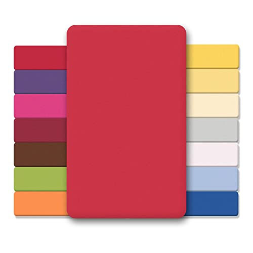 CelinaTex Jersey Spannbettlaken Lucina für Kids Dreierpack 60x120-70x140cm Rubin rot 100% Baumwolle gekämmt superweich Oeko-TEX von CelinaTex