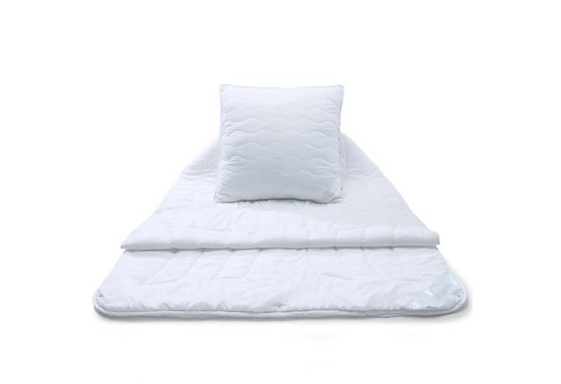 aqua-textil Bettdecke, Kopfkissen + Topper Ambiente Mikrofaser 4 Jahr. Decke 1x 155x200cm + Kissen 1x 80x80cm von aqua-textil