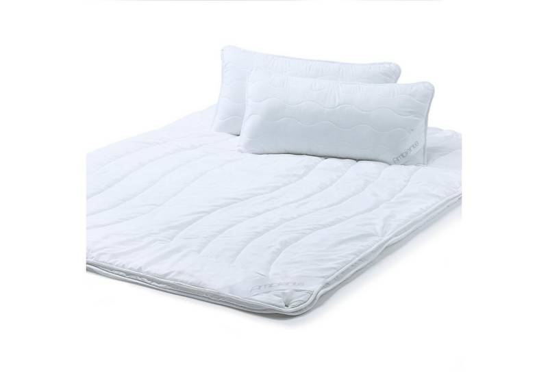 aqua-textil Bettdecke, Kopfkissen + Topper Ambiente Mikrofaser 4 Jahr. Decke 1x 220x260cm + Kissen 2x 40x80cm von aqua-textil