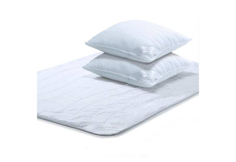 aqua-textil Bettdecke, Kopfkissen + Topper Ambiente Mikrofaser Sommer Leicht Decke 1x200x240cm +Kissen 2x80x80cm von aqua-textil