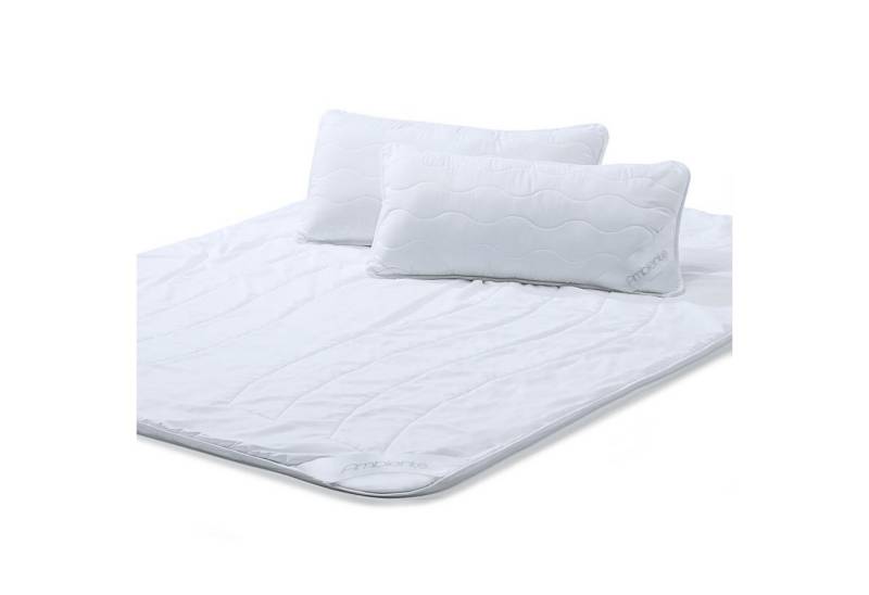 aqua-textil Bettdecke, Kopfkissen + Topper Ambiente Mikrofaser Sommer Leicht Decke 1x225x250cm +Kissen 2x40x80cm von aqua-textil