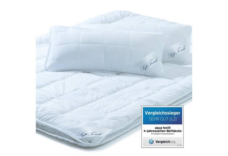 aqua-textil Bettdecke, Kopfkissen + Topper Soft Touch Mikrofaser 4 Jahr. Steppdecke Set 1x200x220cm + 2x40x80cm von aqua-textil