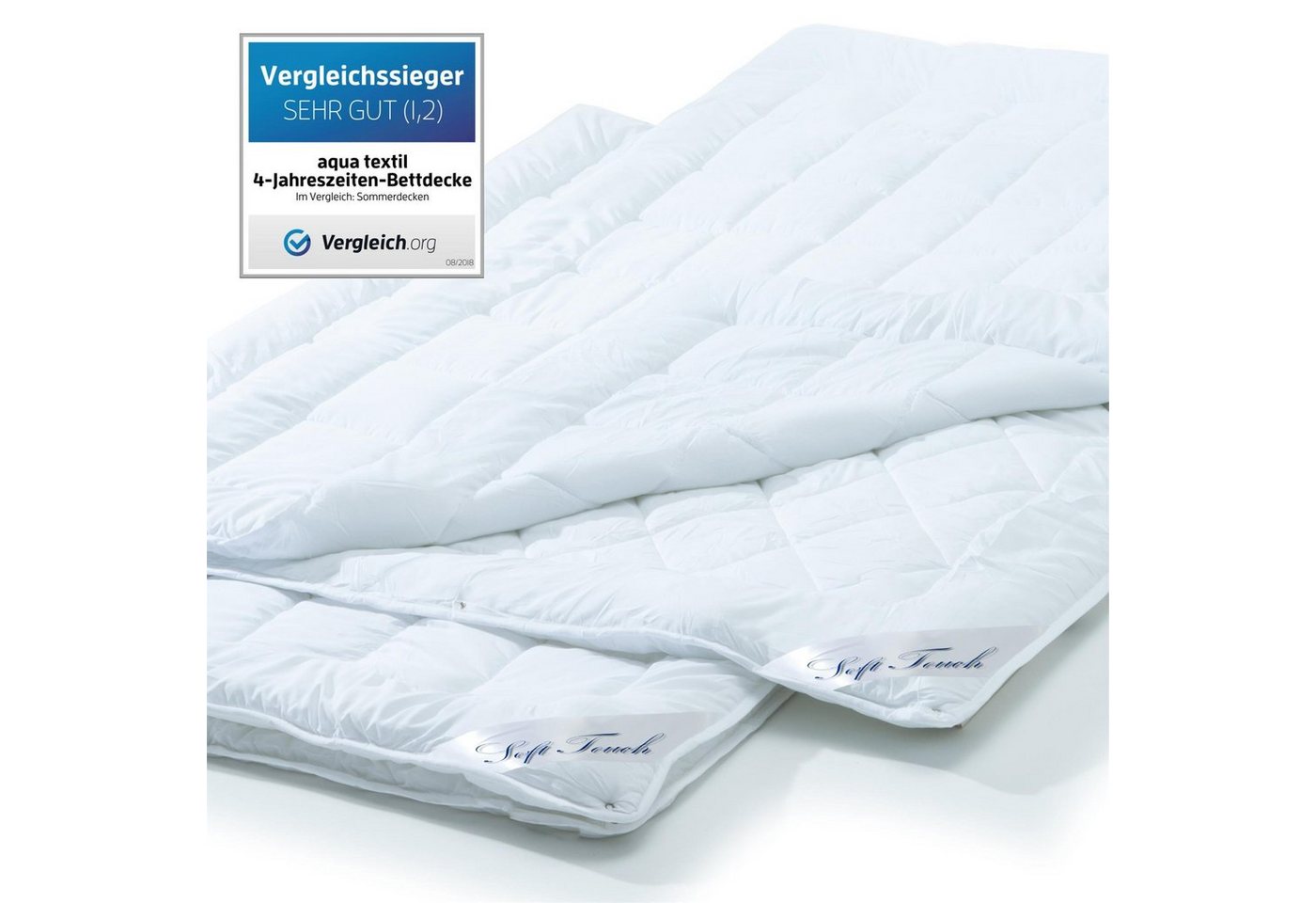 aqua-textil Bettdecke, Kopfkissen + Topper Soft Touch Mikrofaser 4 Jahreszeiten Steppdecke 2er Set 155x220cm aqua-textil Bettdecke, Kopfkissen + Topper Soft Touch Mikrofaser 4 Jahreszeiten Steppdecke 2er Set 155x220cm von aqua-textil
