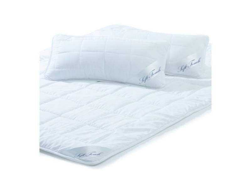 aqua-textil Bettdecke, Kopfkissen + Topper Soft Touch Mikrofaser Ganzjahr Steppdecke Set 1x220x240cm + 2x40x80cm von aqua-textil