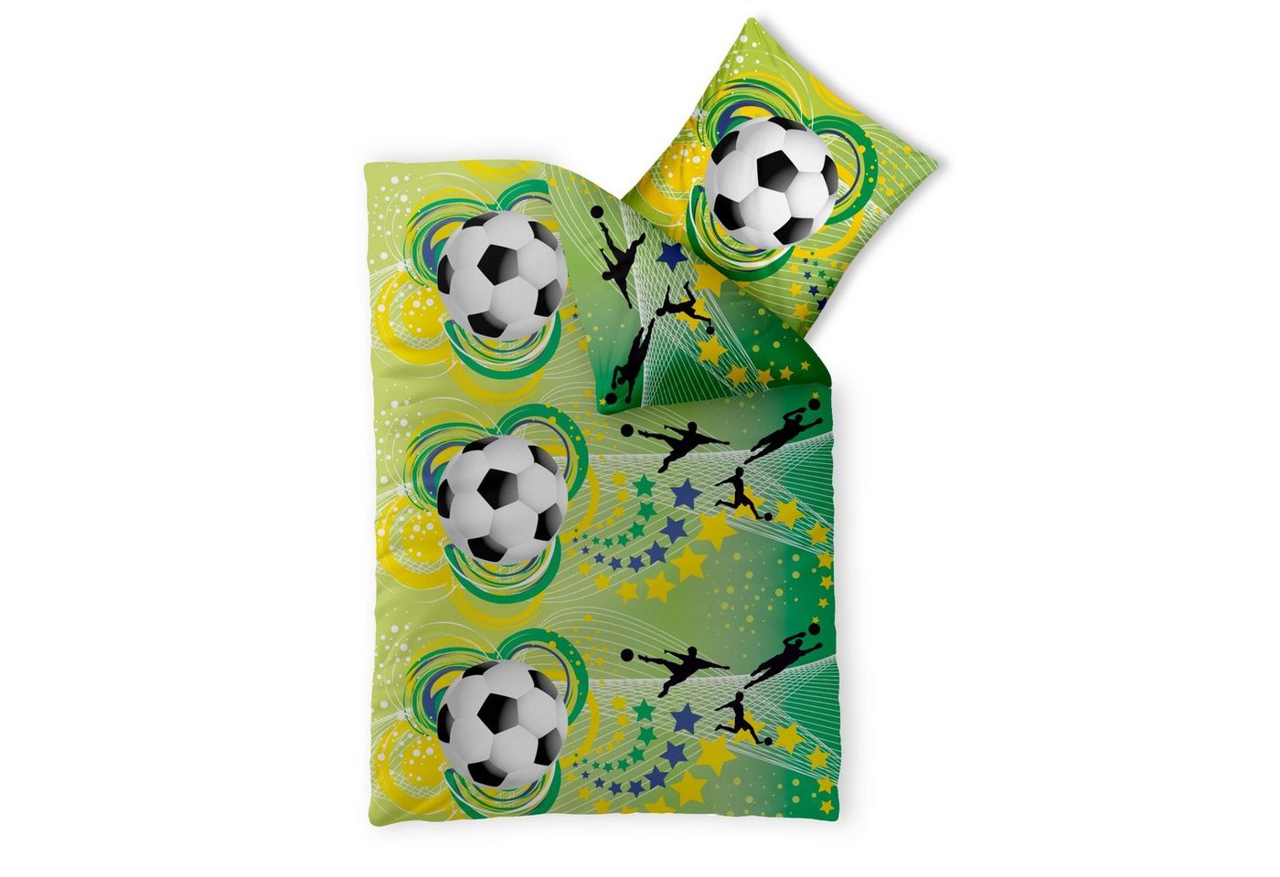 Bettwäsche Fashion Fun Kinder Bettgarnitur Renforcé 155x220cm Fußball, CelinaTex, Baumwolle, 2 teilig von CelinaTex