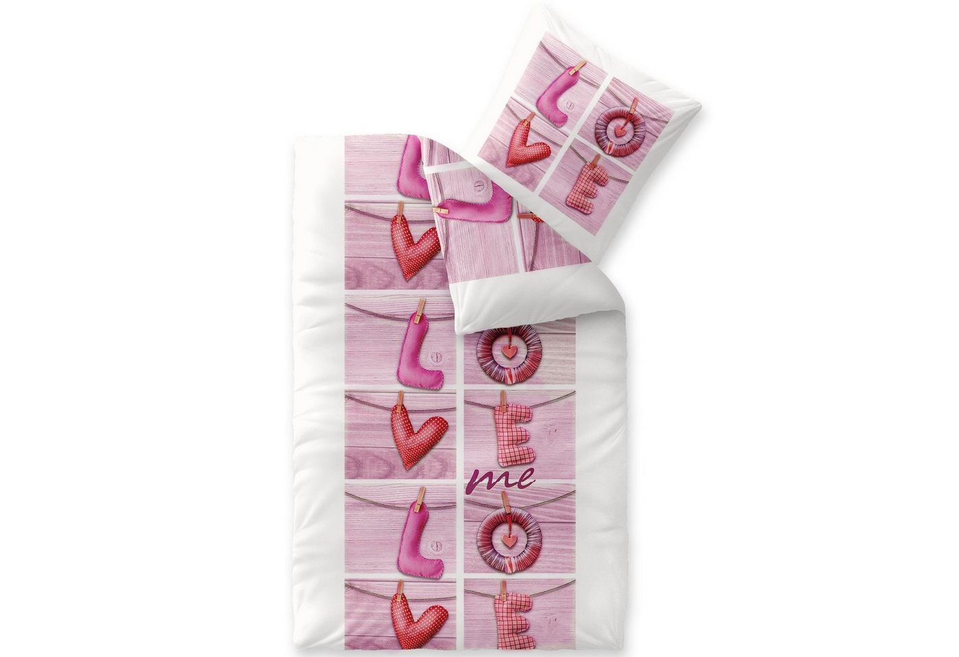 CelinaTex Bettwäsche Touchme Bettgarnitur Biber Reißverschluss 155x220cm Loana, Baumwolle, 2 teilig von CelinaTex
