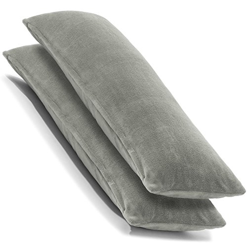 CelinaTex 2er Set Kissenbezug 40x120 cm Doppelpack Coral Fleece Kissenhülle, Seitenschläferkissen Bezug Stillkissenhülle Comfortable Silber 5001379 von CelinaTex