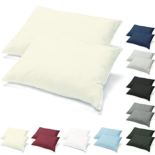 CelinaTex Active Kopfkissen Bezug Doppelpack Set 40x80 Natur beige Baumwolle Jersey Nackenkissen Kissenhülle 5001530 von CelinaTex