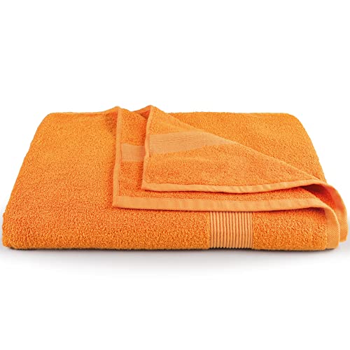 CelinaTex Bari Saunatuch 80 x 200 cm orange Baumwolle Frottee Handtuch Badetuch Saunahandtuch von CelinaTex