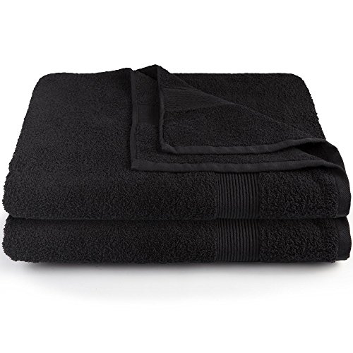 CelinaTex Bari Saunatuch Doppelpack 80 x 200 cm schwarz Baumwolle Frottee Handtuch Badetuch Saunahandtuch von CelinaTex
