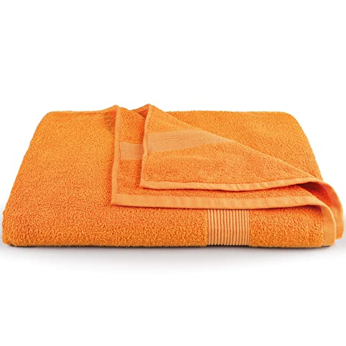 CelinaTex Bari Saunatuch XXL 90 x 220 cm orange Baumwolle Frottee Handtuch Badetuch Saunahandtuch von CelinaTex