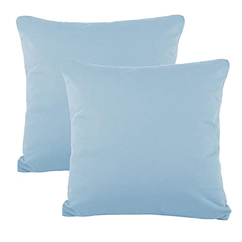 CelinaTex BeBasic Kissenbezug Doppelpack 40 x 40 cm Aqua blau Mikrofaser Dekokissen Bezug Jersey von CelinaTex