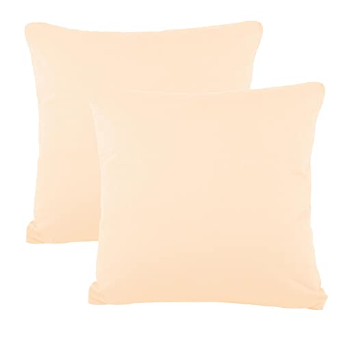 CelinaTex BeBasic Kissenbezug Doppelpack 40 x 40 cm Natur Mikrofaser Dekokissen Bezug Jersey von CelinaTex