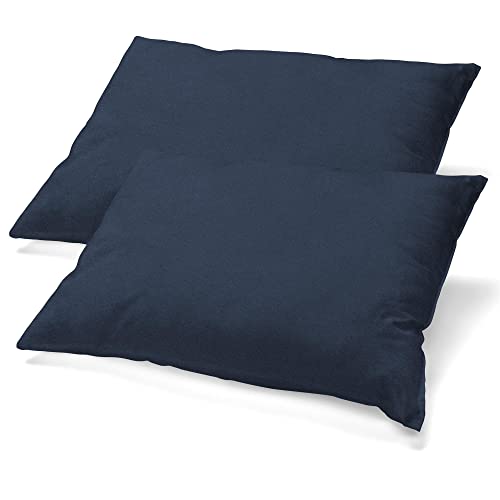CelinaTex BeBasic Kissenbezug Doppelpack 40 x 80 cm dunkel blau Mikrofaser Kopfkissen Bezug Jersey von CelinaTex
