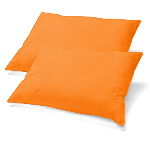 CelinaTex BeBasic Kissenbezug Doppelpack 40 x 80 cm orange Mikrofaser Kopfkissen Bezug Jersey von CelinaTex