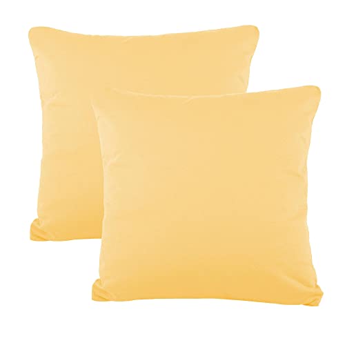 CelinaTex BeBasic Kissenbezug Doppelpack 50 x 50 cm Creme gelb Mikrofaser Dekokissen Bezug Jersey von CelinaTex