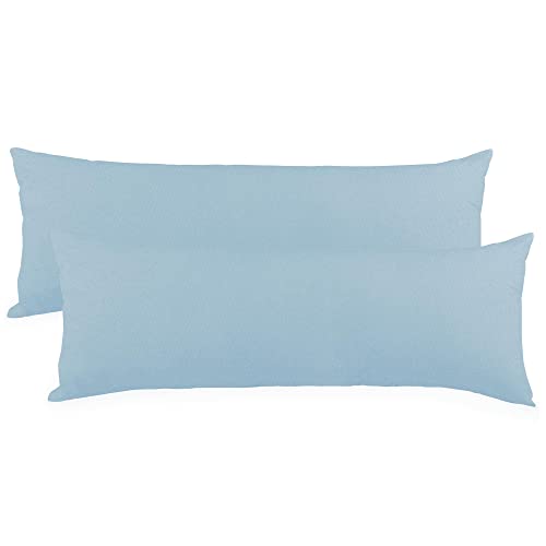 CelinaTex BeBasic Kissenbezug Doppelpack XXL 40 x 200 cm Aqua blau Mikrofaser Seitenschläferkissen Bezug Jersey von CelinaTex