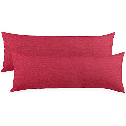 CelinaTex BeBasic Kissenbezug Doppelpack XXL 40 x 200 cm Bordeaux rot Mikrofaser Seitenschläferkissen Bezug Jersey von CelinaTex