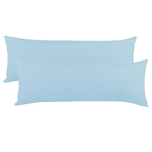 CelinaTex BeNature Kissenbezug Doppelpack 40 x 145 cm Aqua blau Baumwolle Seitenschläferkissen Bezug Jersey von CelinaTex