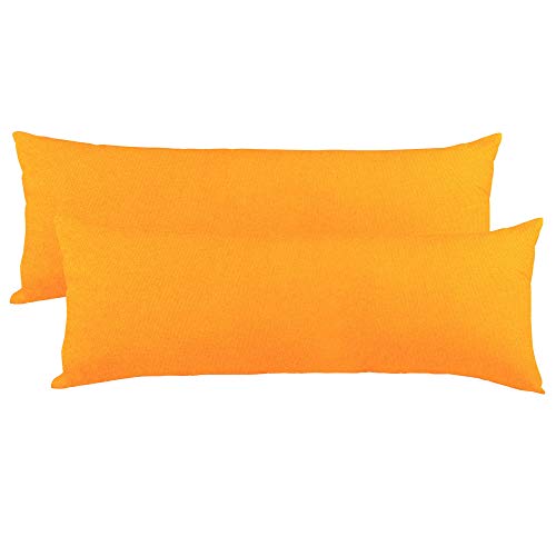 CelinaTex BeNature Kissenbezug Doppelpack 40 x 145 cm orange Baumwolle Seitenschläferkissen Bezug Jersey von CelinaTex