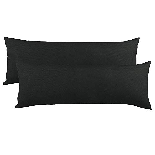 CelinaTex BeNature Kissenbezug Doppelpack 40 x 145 cm schwarz Baumwolle Seitenschläferkissen Bezug Jersey von CelinaTex