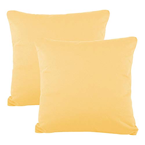 CelinaTex BeNature Kissenbezug Doppelpack 40 x 40 cm Creme gelb Baumwolle Dekokissen Bezug Jersey von CelinaTex